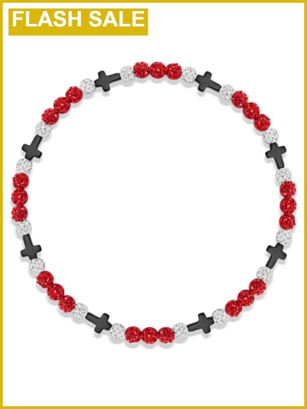 Beaded Baseball Necklace Adjustable Rope Chain Cross Charm Sport